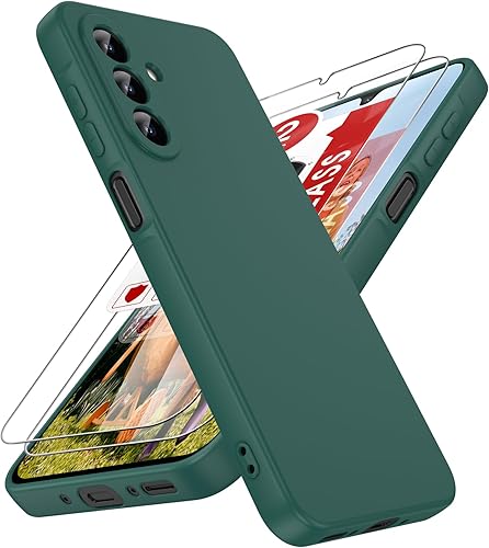 Miniatura 125 de LeYi Funda para Samsung Galaxy A14: Funda A14 5G con 2 protectores de pantalla de vidrio templado para mujeres y hombres, funda protectora delgada