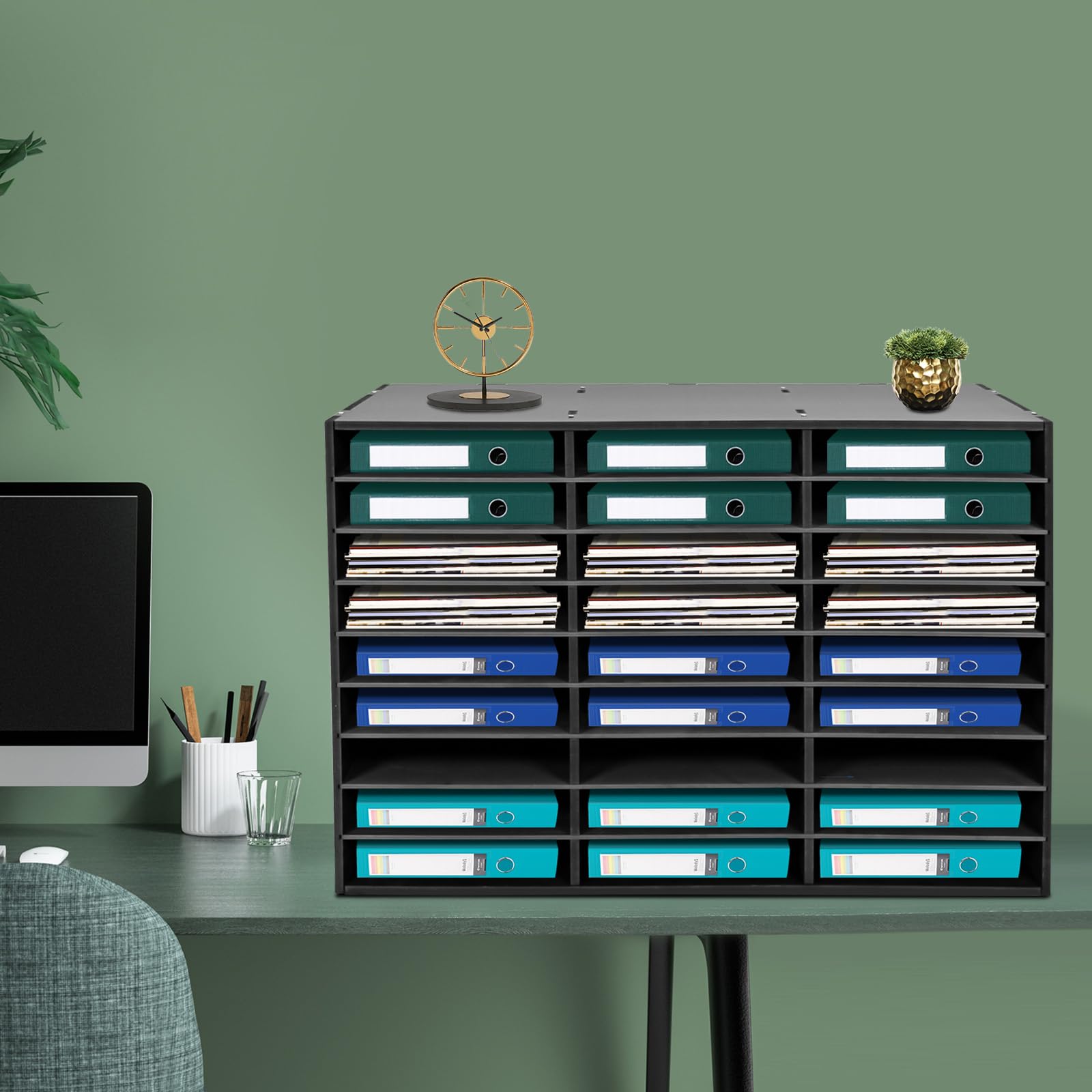 Kreiaoer Student Mailboxes for Classroom, Office Paper Organizer, Literature Organizer with 27 Slots Compartment for Organize Student Assignments, Books, Magazines, Files