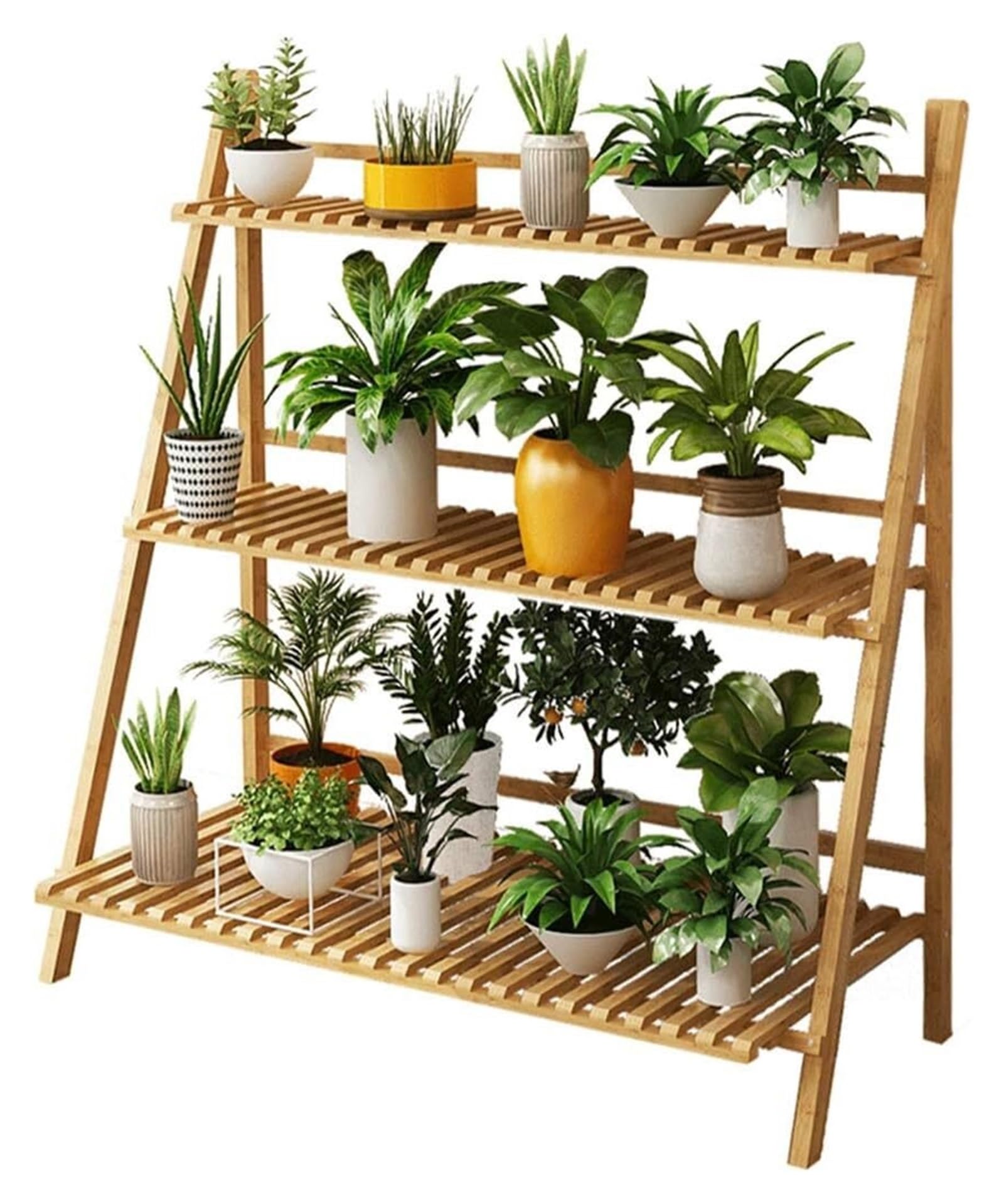 Amazon.co.jp: 花棚 鉢植えラック 3 段盆栽陳列棚収納棚竹ハーブ植物