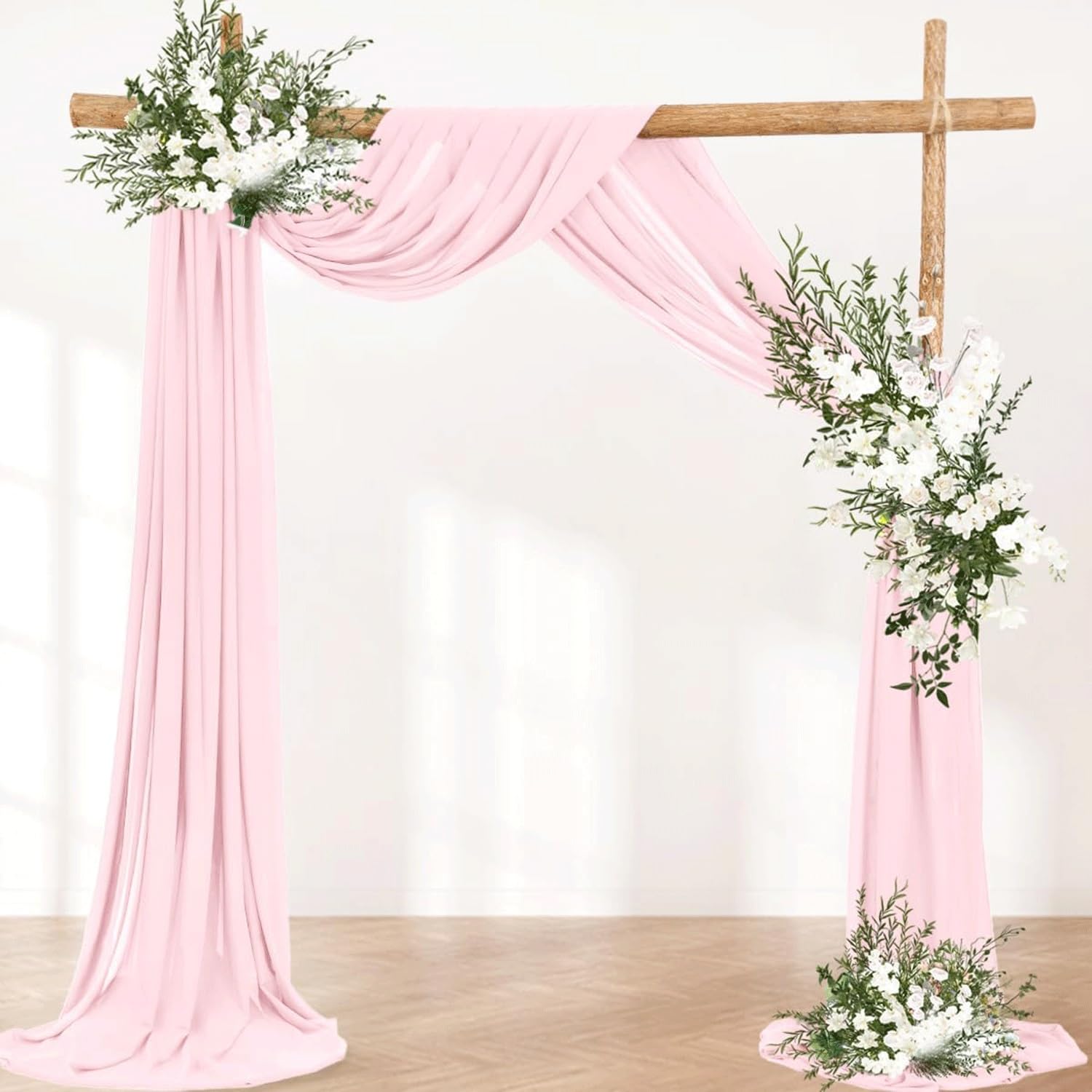 Tissu pour porte de mariage infroissable rose | Fini les plis en décoration extérieure