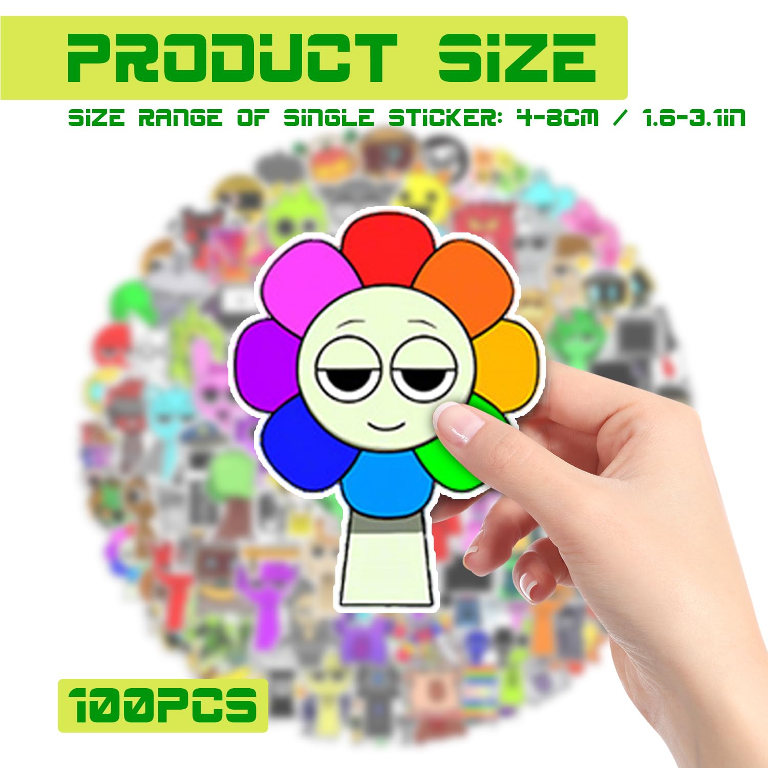 100Pcs Funny Sprunki Stickers Cute Cartoon Video Game Stickers Waterproof Vinyl Music Decals for Laptop Skateboard, Guitar - Image 2