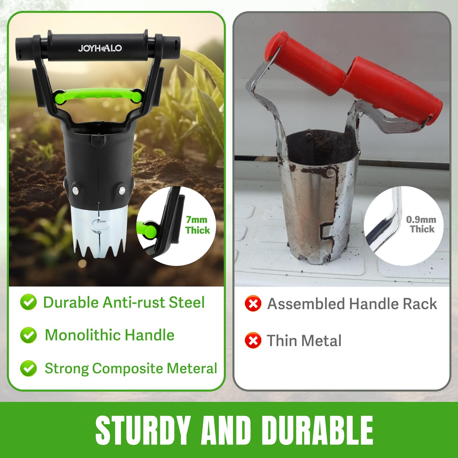 joyhalo Herramienta para plantar bulbos de jardín, herramienta de plantación de bulbos de 5 pulgadas de profundidad, herramientas de jardinería de jardín, macetas de bulbos de liberación automática de