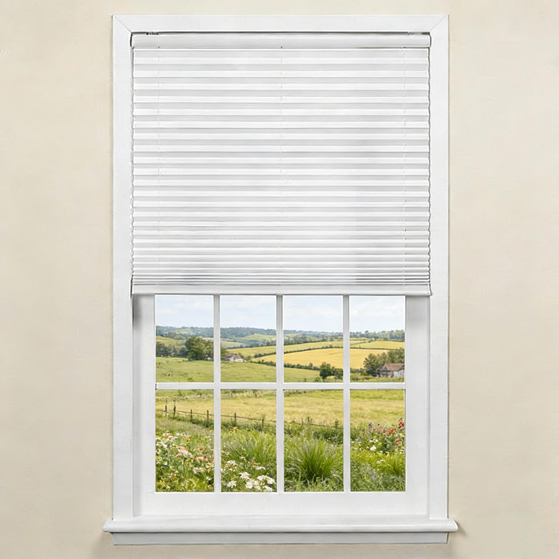 Store Plissé Opaque Blanc 65 x 160 cm Anti-Regard et Protection Solaire Thermique