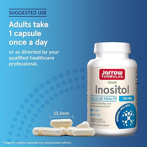 Miniatura 7 de Jarrow Formulas Inositol 750 mg - 100 cápsulas vegetales - Suplemento dietético de apoyo hepático para hombres y mujeres - Útil