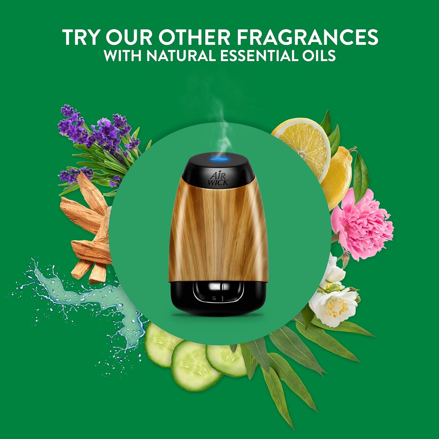 Air Wick Essential Mist Bluetooth Starter Kit, Essential Oil Diffuser (Diffuser + 2 Refills), Air Freshener, Lavender & Almond Blossom and Mandarin & Sweet Orange scents