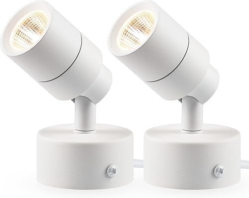 SUNVIE Paquete de 2 luces LED para interiores, focos de 3 W para uso en interiores con blanco cálido de 3000 K, focos de 120 V para plantas,