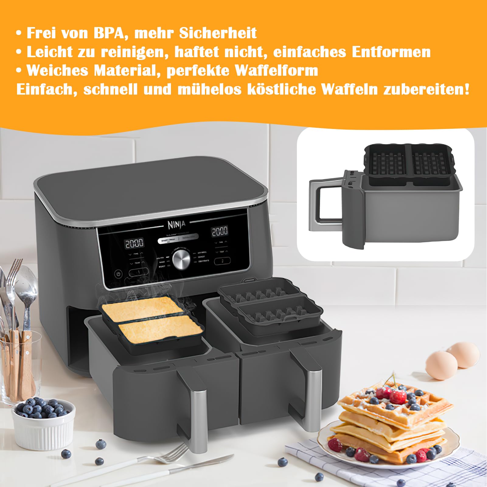Panier rond en Siliconen Airfryer - Accessoires Air Fryer Fryer à air
