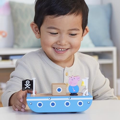 Miniatura 7 de Peppa Pig Coche y barco de madera hechos de madera de origen responsable, juguetes para niñas y niños de 2 años en adelante