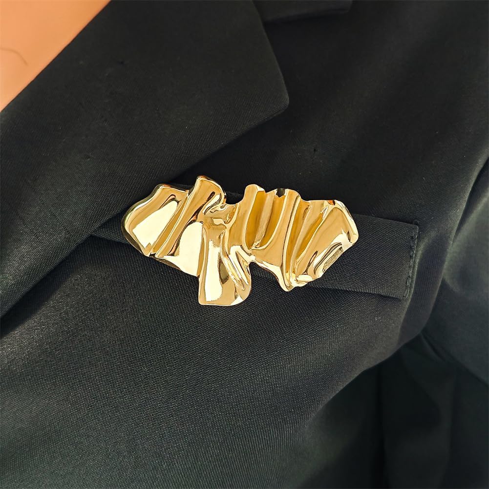Gold Brooch Pins for Women Fashion: Unique Brooches Clothing Accessories Jewelry Geometric Metal Brooch Pin, Irregular Vintage Brooches image 5