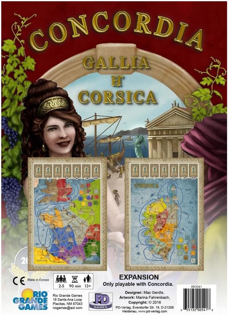 Rio Grande Games Concordia: Gallia & Corsica Board Game Expansion Strategy