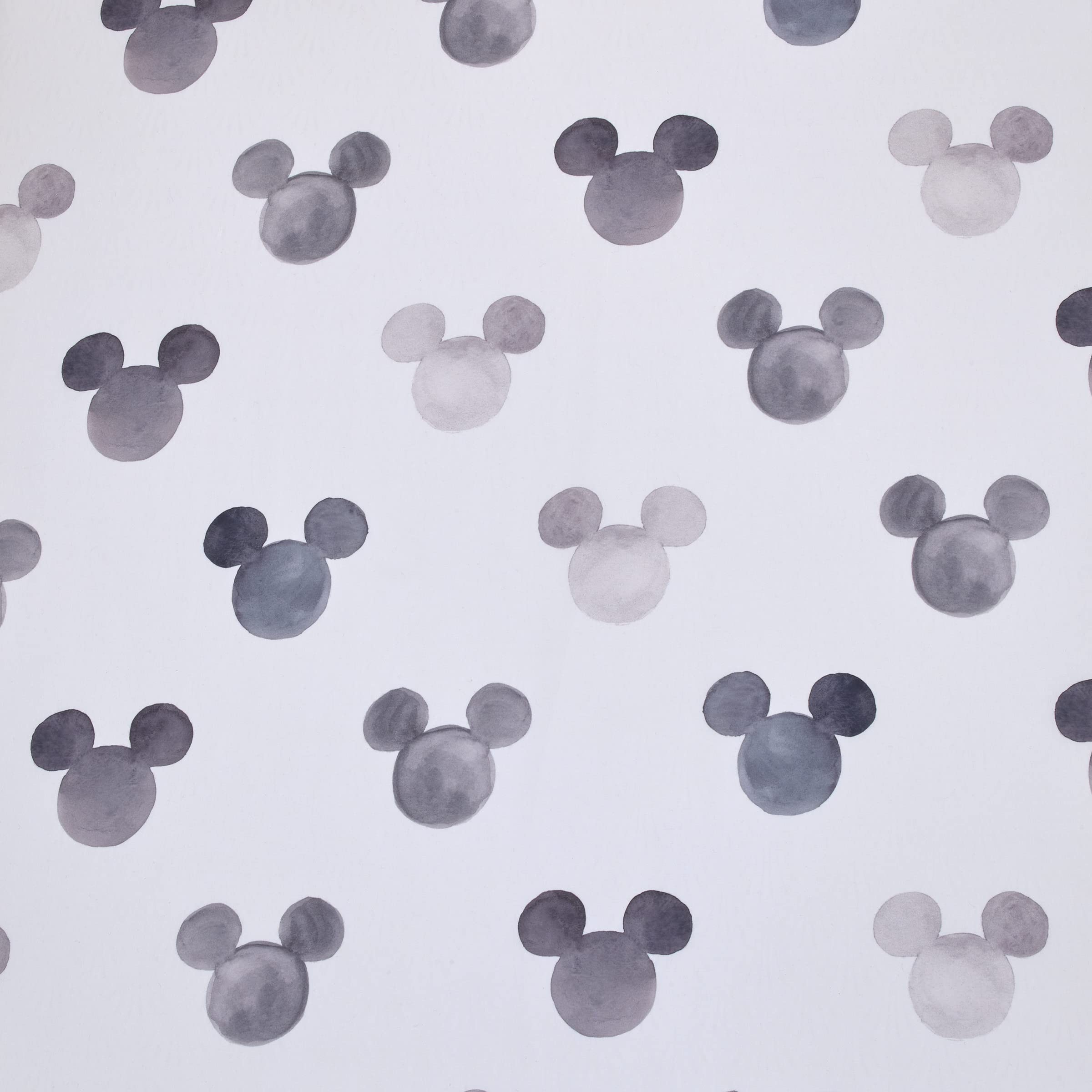 Disney Mickey Mouse - Lenzuolo con angoli per culla in poliestere con orecchie di Topolino, colore: nero, bianco e grigio