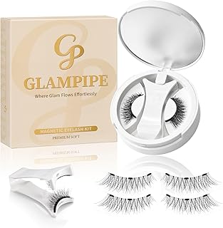 Veslina Magnetic Eyelashes – Soft Reusable Natural False Eyelashes, Lightweight & Fluffy, Quick Snap-On Design for Effortless Beauty