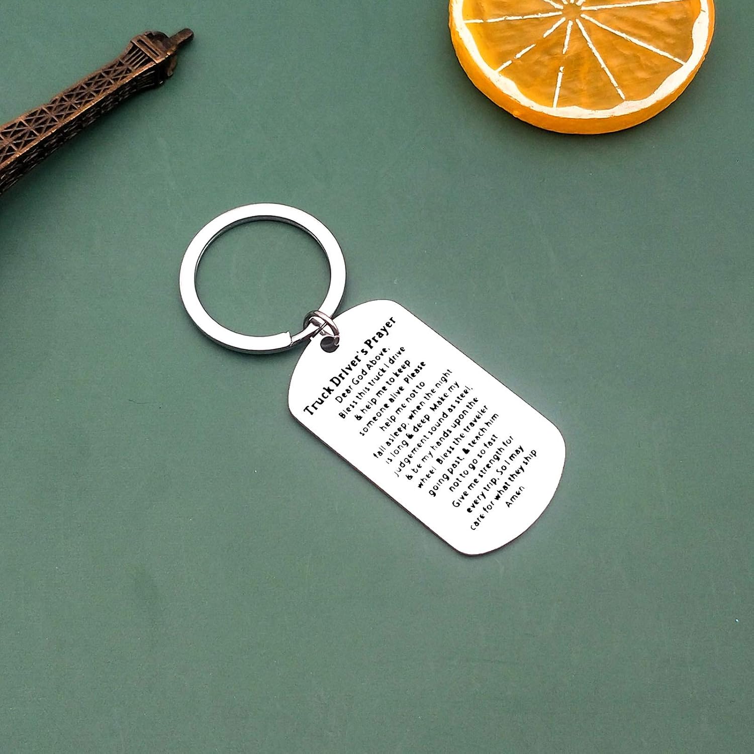 Baixian Truck Driver Key Ring for Truck Driver's Prayer Gifts Trucker Gifts for Truck Drivers Men Dad Husband Boyfriend Birthday Christmas Gifts Long Distance Relationship Gifts Trucker Prayer Gifts - Image 5