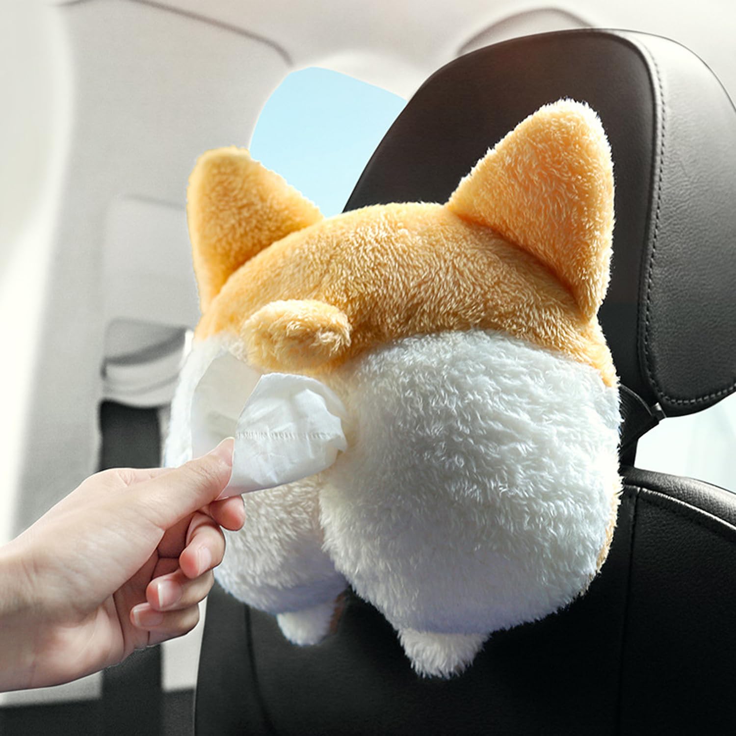 Pluszowy Dozownik Chusteczek Corgi Do Samochodu, Domu, Sypialni - Słodki, Zabawny Pojemnik Na Chusteczki Higieniczne