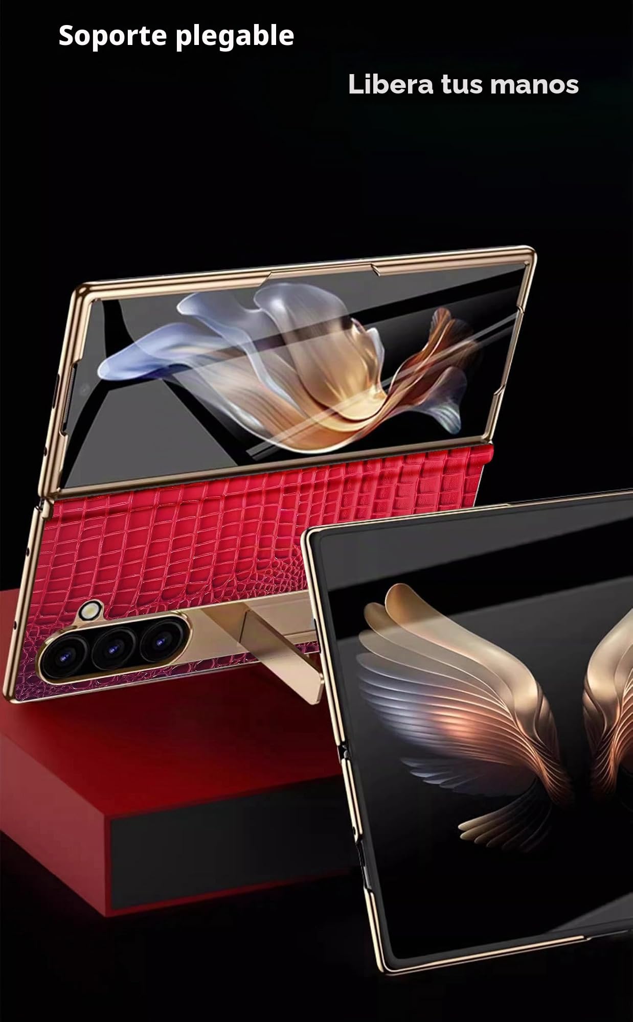 Funda de Teléfono Móvil de Cuero de Lujo para Samsung Galaxy Z Fold 7. para Samsung Z Fold7 Carcasa de Telefono con Pantalla Plegable. Estuche con Bisagras