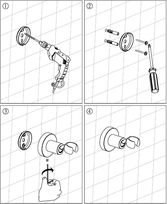 All Brass Adjustable Wall Mount Handheld Shower Bracket Holder (Round, Chrome)