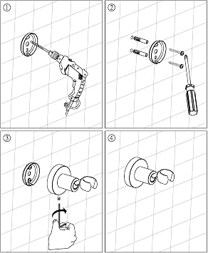All Brass Adjustable Wall Mount Handheld Shower Bracket Holder (Round, Chrome)