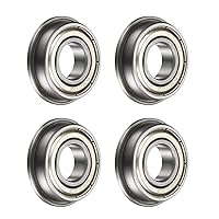 Vista 25 de uxcell MF52ZZ ensanchó el rodamiento de bolas, 4pcs 6.6x16.4x8.2 ft m acero cromado doble blindado ABEC1 cojinetes de brida