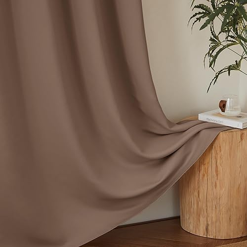 Miniatura 128 de KGORGE - Cortinas opacas grises para dormitorio 2 paneles, 42 x 63 pulgadas con ojales, cortinas de oscurecimiento de habitación con aislamiento