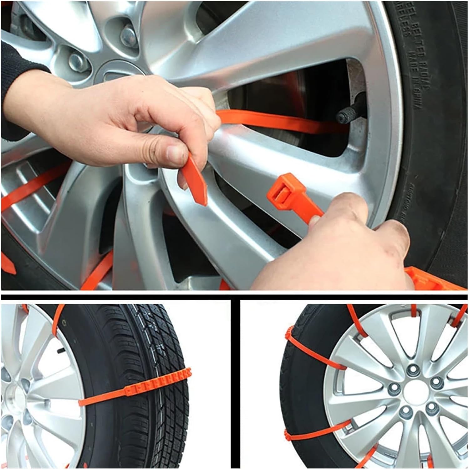 10Pcs Car Winter Tire Wheels Snow Chains Snow Tire -skid Chains Wheel Tyre Chain Tool Accessories