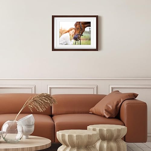 Vista 741 de Egofine Portarretratos de 9 x 12 pulgadas hecho de madera maciza con plexiglás, fotos de 5 x 7/6 x 8 con paspartú o de 9 x 12 pulgadas sin paspartú