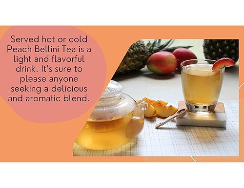 Miniatura 6 de Tea Whisker Ingredientes naturales 100% del té de hierbas de la hoja floja Bellini del melocotón de 4oz sin cafeína