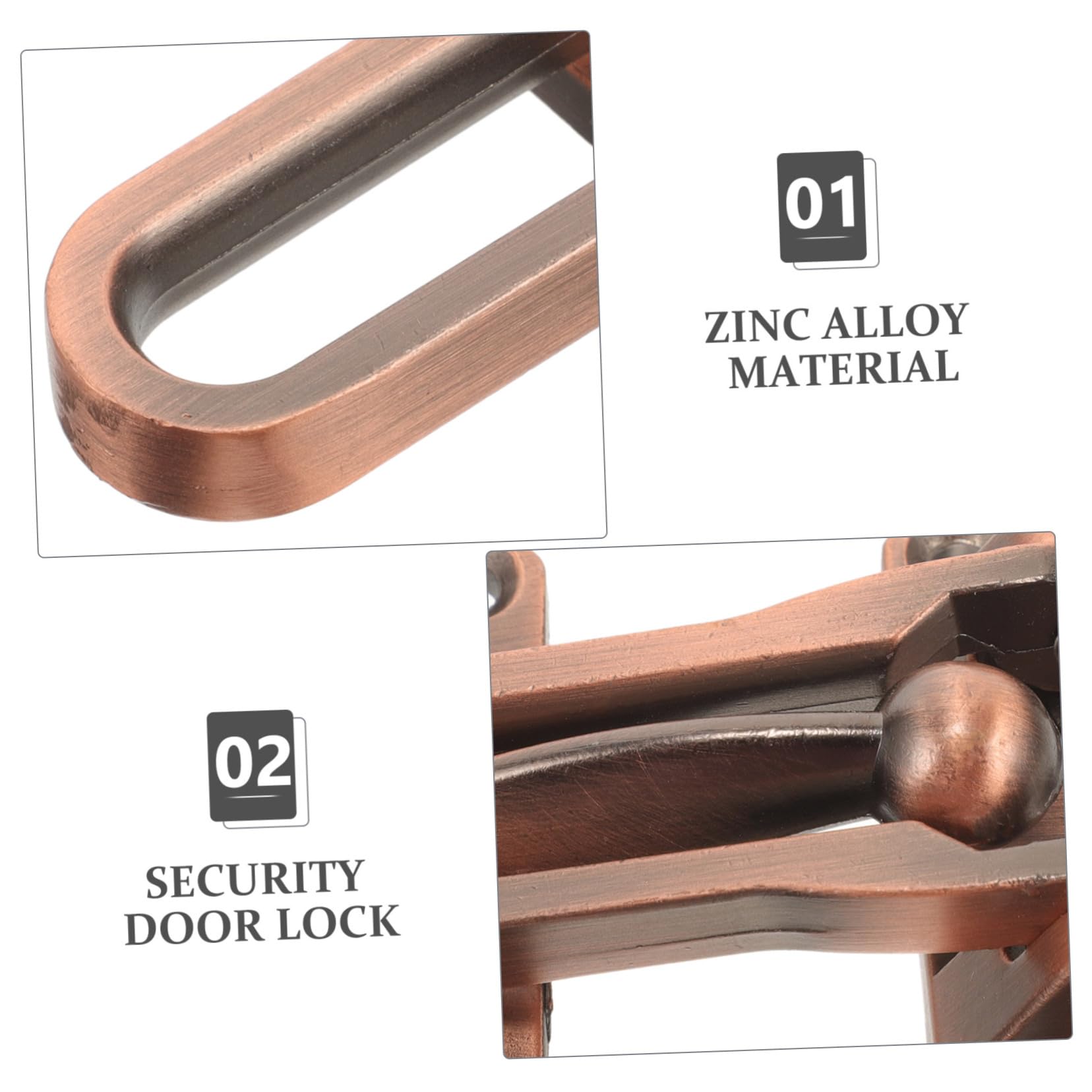 NUOBESTY 5 Pièces Boulon de porte antivol sécurité loquet depuis serrure de renfort de porte à l'intérieur serrures de porte intérieures verrouillage de porte Alliage de zinc