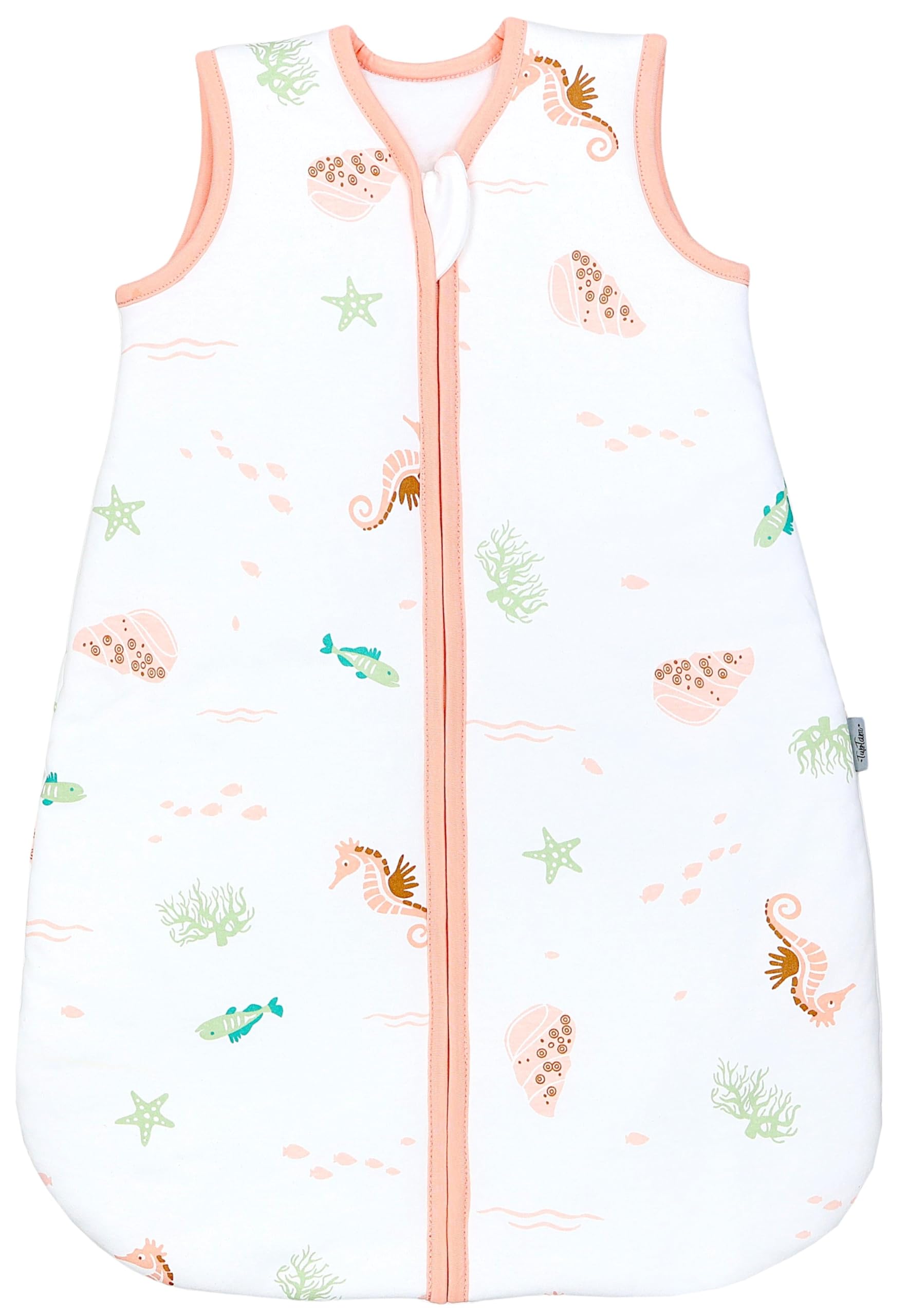 TupTam Baby Schlafsack 2.5 TOG – Warmer Winter Schlafsack Baby, OEKO-TEX, Ärmellos, Atmungsaktive Baumwolle, Farbe: Tiere im Meer, Größe: 80-86