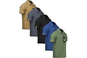 5 Pack Men's Polo Shirt: Premium Moisture-Wicking Golf Shirts for a Sporty Summer