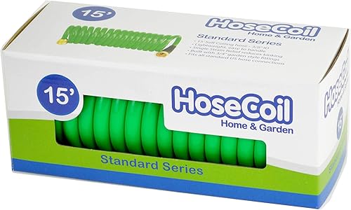 Miniatura 2 de HoseCoil Manguera autoenrollable de 38 pulgadas de ID para jardín, RV, uso marino y exterior (15' Verde)