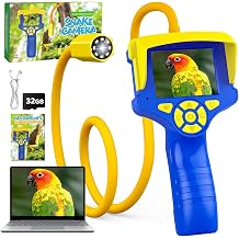 Kids Borescope Camera with Light, Kids STEM Outdoor Toys for 5 6 7 8 9 10 Year Old Boy, Educational Nature Summer Camping Hiking Toy, Science Birthday Gift for Boys, Built-in 32G SD Card & Sun Visor