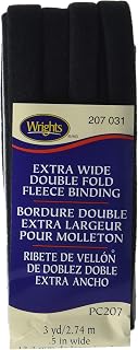 Wrights Double Fold Fleece Binding 1/2" X3yd, Black