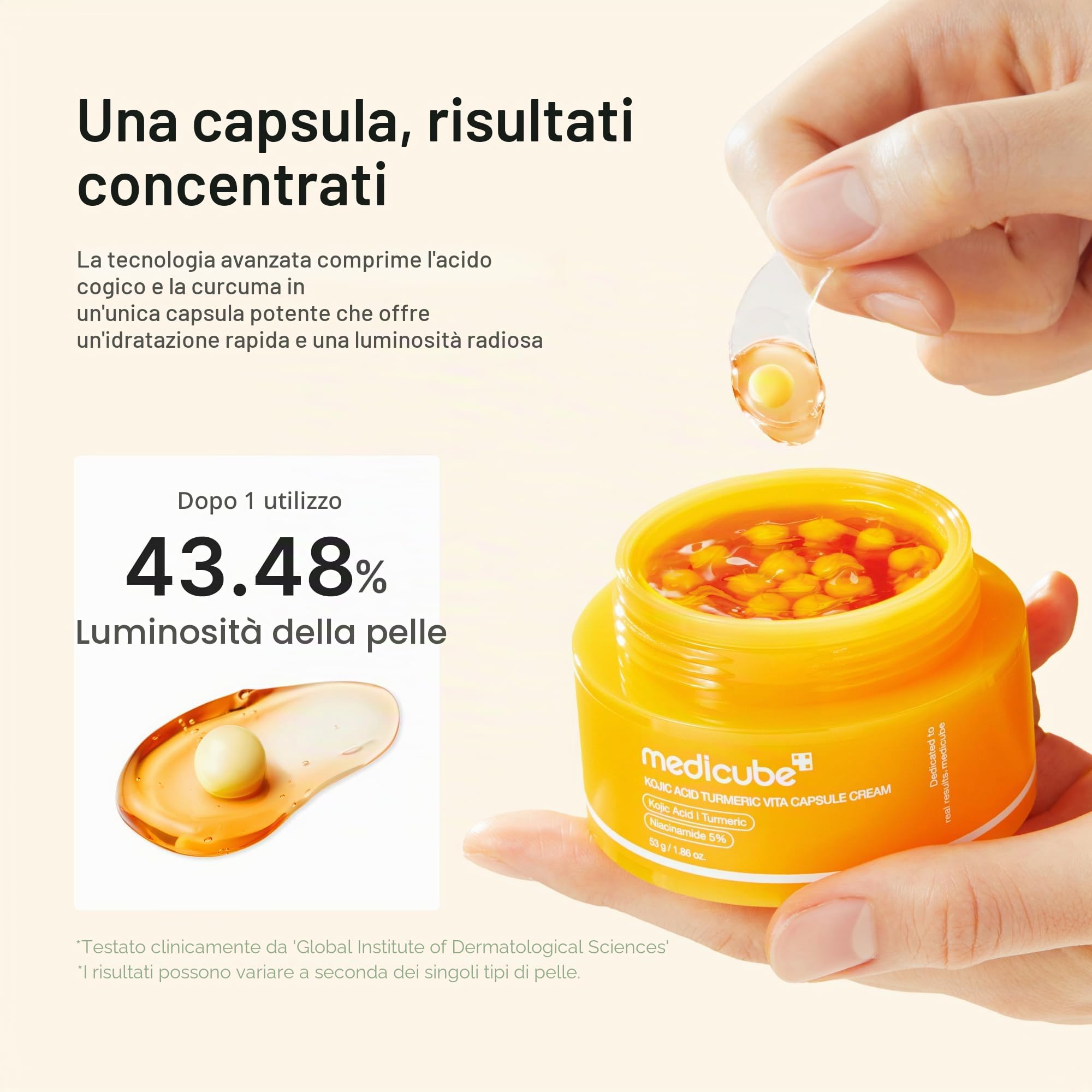 medicube Capsule Cream with Kojic Acid & Turmeric for Uneven Skin Tone | Tone Renewal & Radiance Care for troubled skin | Turmeric, Kojic, Vitamin C | Korean Skincare, 55ml