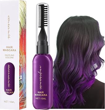 Purple Hair Dye Hair Chalk, Temporary Hair Dye, Wash in Wash out Hair Colour Stick, Dark Purple Coloured Hair Spray Hair Mascara, Hair Colour Spray for Women Men