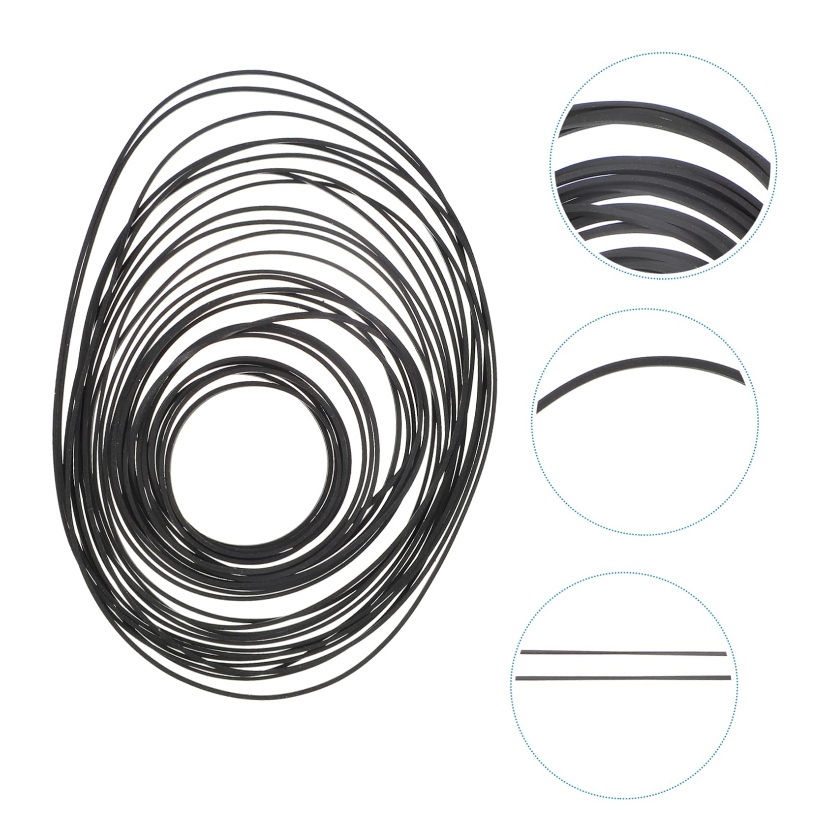 VICASKY 2 Stück-Pack Kassettenriemen aus Schwarzem Gummi zur Reparatur von CD Video Player und Tragbarem Stereo mit Hoher Verschleißfestigkeit und Variabler Länge