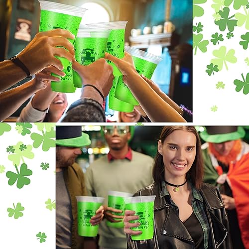 Miniatura 5 de 80 tazas de trébol para el día de San Patricio tazas desechables de plástico transparente para el día de San Patricio tazas de plástico verde para