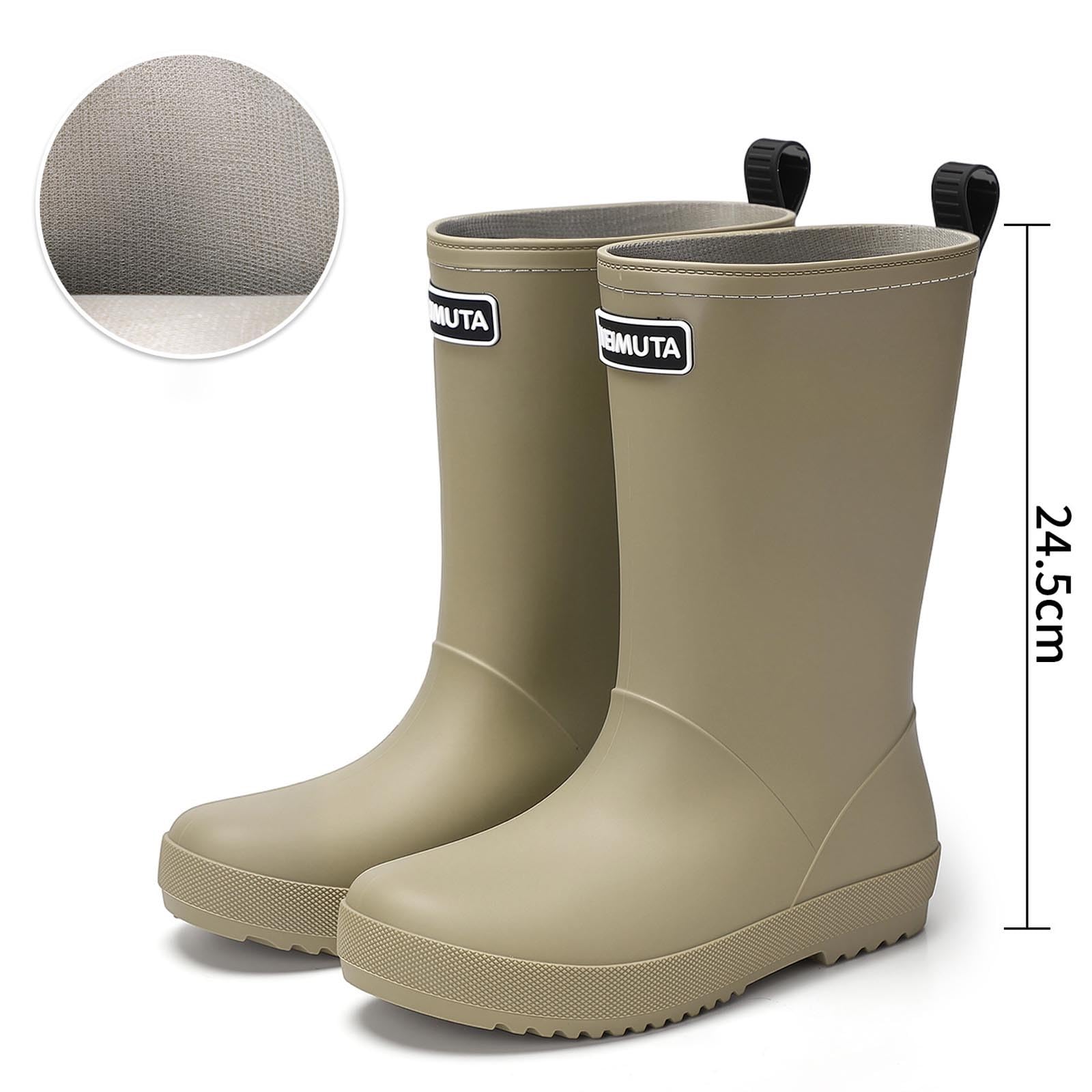 Generisch Botas de lluvia para mujer, caña media, ligeras, antideslizantes, de goma | Botas de goma ligeras, antideslizantes, impermeables, ideales para senderismo, camping y actividades al aire libre