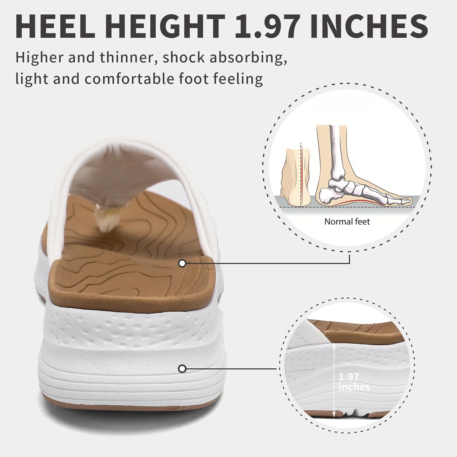 Women's Orthotic Platform Flip Flop with Arch Support Ladies Comfortable Recovery Walking Thong Sandals Slip On Indoor Outdoor for Summer Beach - Image 3