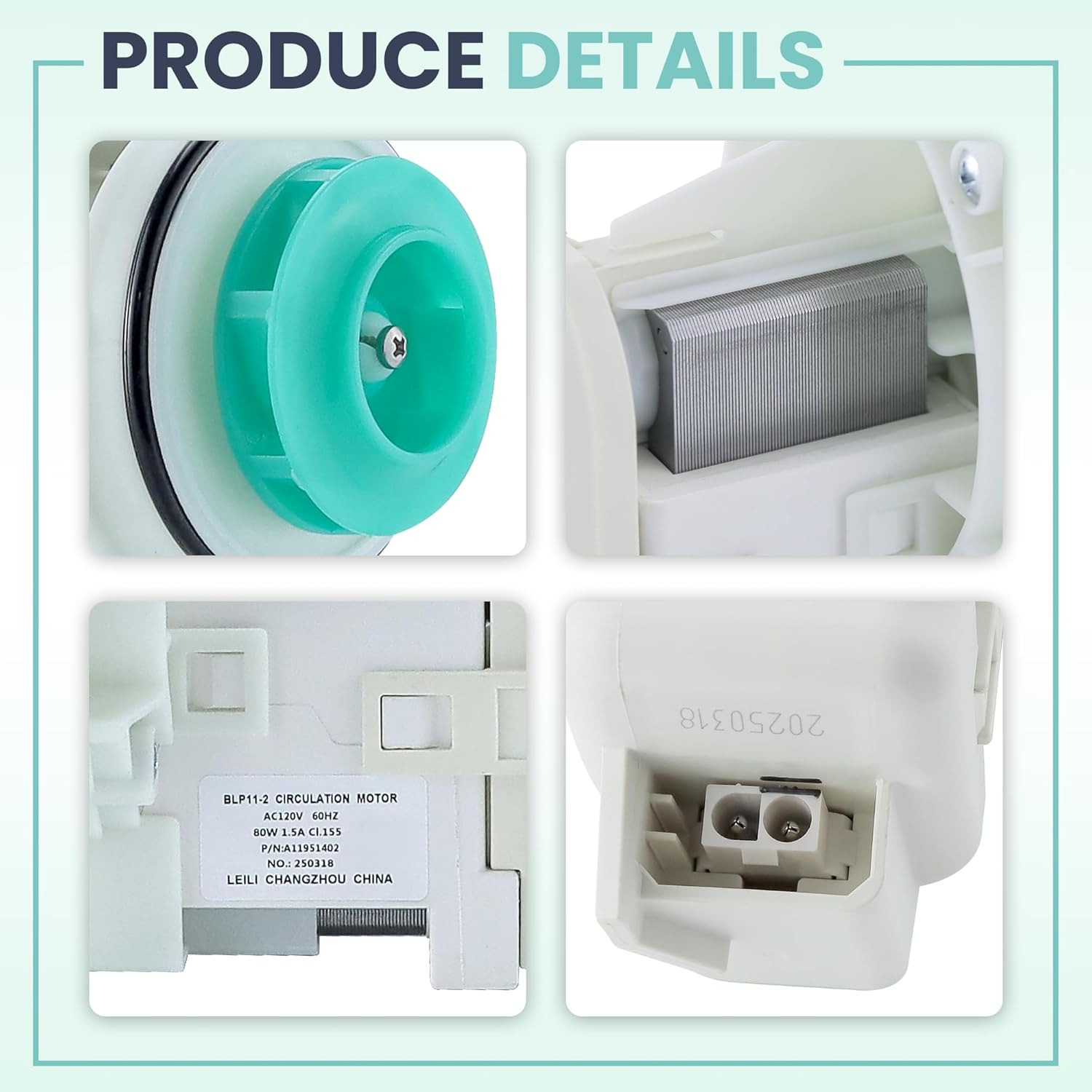 5304519906 BLP11-2 Dishwasher Pump and Motor Assembly Compatible for Fri-gidaire Ik-ea White-Westinghouse Washer Water Pump,Replaces AP6840161 A11951402 PS12712308 by MIFLUS