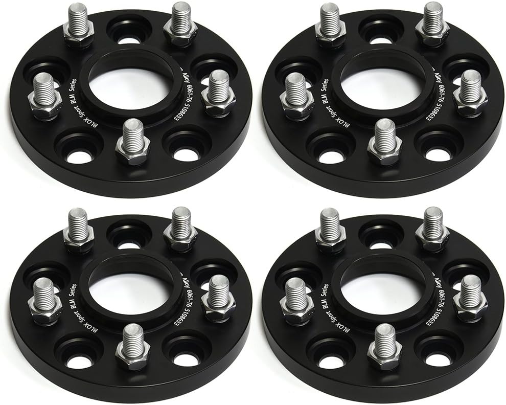 4Pcs 15MM PCD 5x108 CB63.3 Hub Centric Wheel Spacers Forged Aluminum 6061-T6 with Studs M12X1.5 for Volvo C30 C70 S40 V40 Jaguar XF F type XK Ford Focus