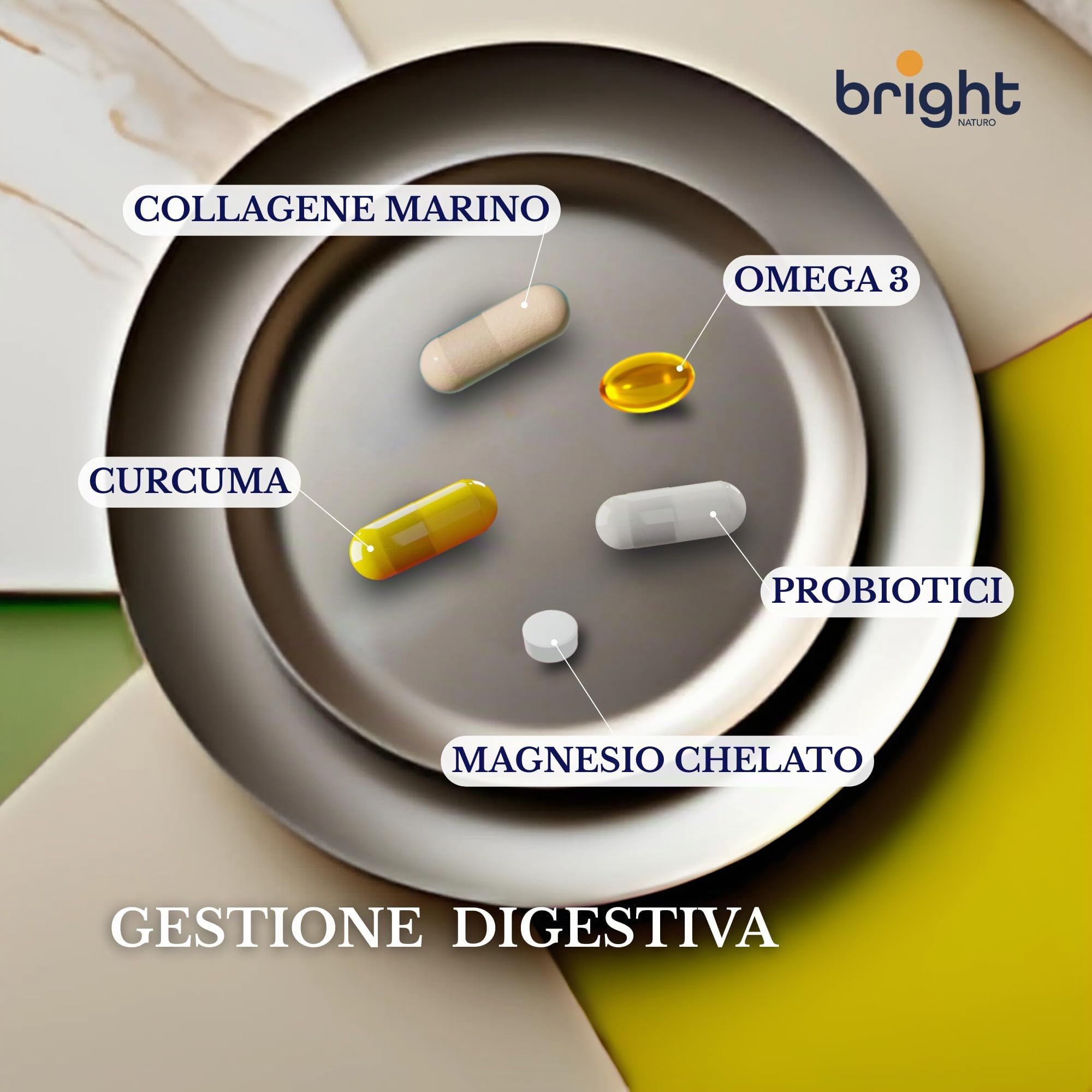 Fermenti Lattici Probiotici, Curcuma, Omega-3 + Collagene Marino Idrolizzato Acido Ialuronico e Magnesio |Vitamine dei Pirenei | Per articolazioni e benessere generale. 28 bustine giornaliere