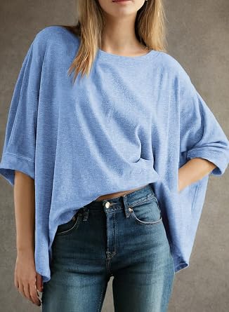 Dokotoo Shirts 2026 Women T Shirts for Women Loose Oversized Tops Basic Tee | Summer Fall,Short Sleeve,Crewneck,Casual,Loose Fit,Workout Gym Clothes,Crop Tops,Fashion Clothing