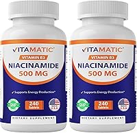 Vista 10 de Vitamatic Niacinamida 500 mg 240 Tabletas - Vitamina B3 sin rubor - Apoya la producción de energía