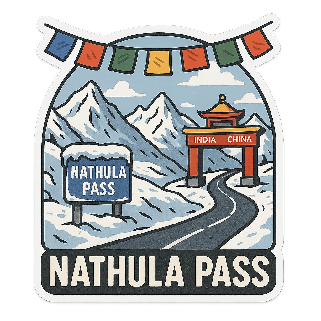 Nathula Pass Fridge Magnet – Sparkle Effect Matte Lamination | 6mm MDF Backing with Round Magnet | Sikkim Travel Souvenir-image-18