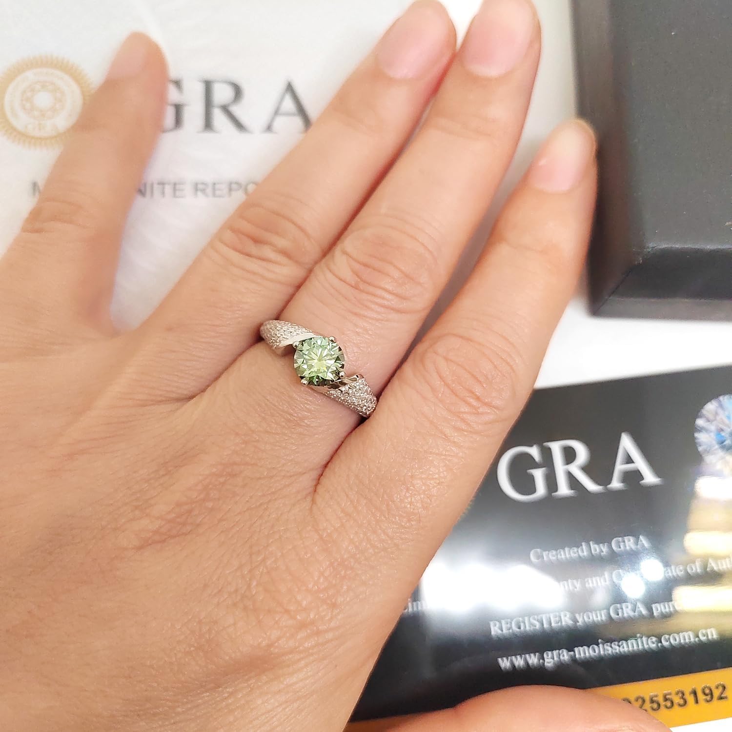 Engagement Ring for Women Jewelry - 1.0ct Teal Moissanite Lab Created Diamond Wedding Rings Love Gift 18K White Gold Plated S925 Silver - Image 7