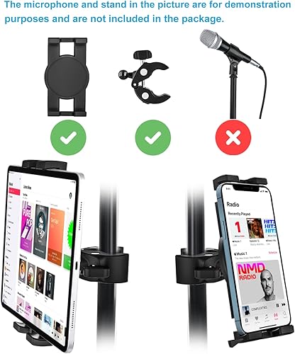 Miniatura 2 de woleyi Soporte para micrófono para tableta, micrófono con abrazadera en C ultra estable, compatible con iPad ProAirMini, Galaxy TabsZ Fold, Fire HD,