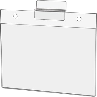 Marketing Holders 2 Pack Slatwall Sign Holder 6 x 4 Sleeve Clear Acrylic Slot Wall Ad Frame for Slatwall Panels Advertisements Notices Hours of Operation for Service Stations and Welcome Centers