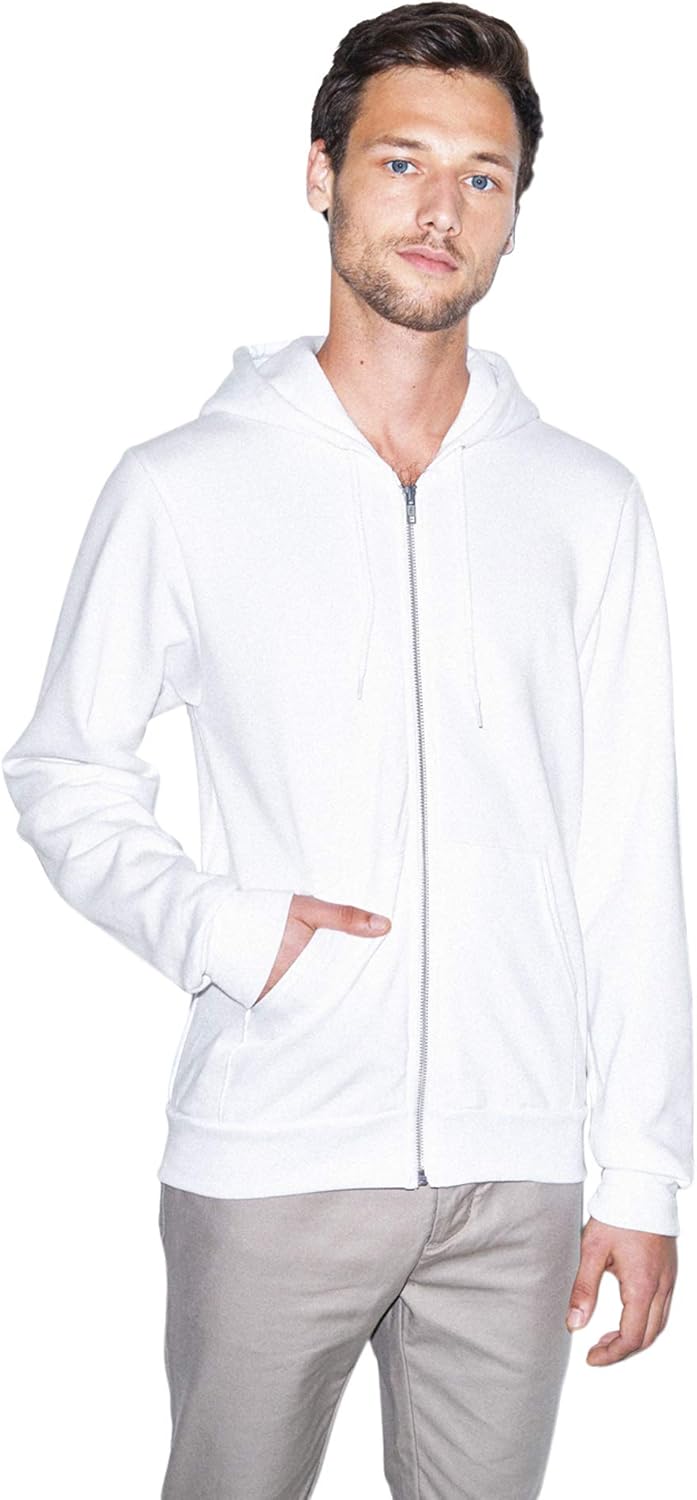 American Apparel mens Flex Fleece Long Sleeve Zip Hoodie