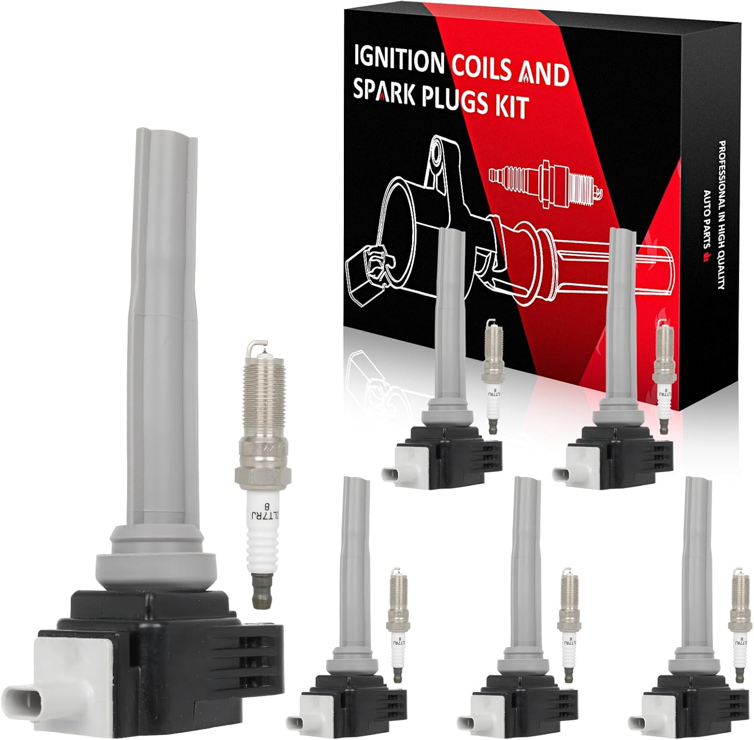 ASAPE 6PCS Ignition Coil Pack UF773 and 6PCS Iridium Spark Plugs Fit for 2017-2020 for Lincoln MKZ 2015-2017 for Ford F-150 2017-2020 for Lincoln Continental