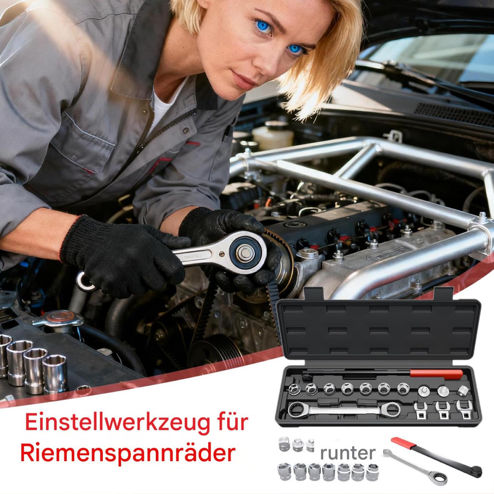 Generisch Herramienta tensionadora para cinturón – Pulley de acero al cromo